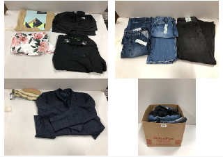 BOX OF CLOTHES IN VARIOUS SIZES AND DESIGNS