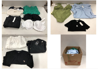 BOX OF CLOTHES IN VARIOUS SIZES AND DESIGNS