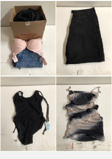 BOX OF CLOTHES IN VARIOUS SIZES AND DESIGNS