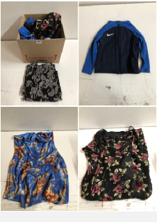 BOX OF CLOTHES IN VARIOUS SIZES AND DESIGNS