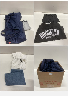 BOX OF CLOTHES IN VARIOUS SIZES AND DESIGNS