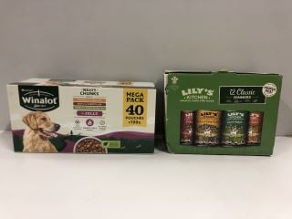 2 X ITEMS INC LILYS KITCHEN 12 CLASSIC DINNERS PROPER FOOD FOR DOGS (BBE 12/04/2025)