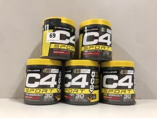 5 X C4 SPORT PRE WORKOUT FRUIT PUNCH FLAVOUR BB: 29/01/25