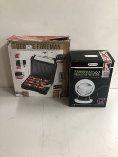 GEORGE FOREMAN GRILL & MEACO FAN 360