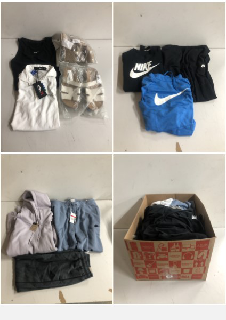 BOX OF CLOTHES IN VARIOUS SIZES AND DESIGNS