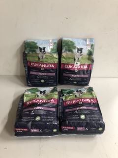 4 X EUKANUBA PUPPY PREMIUM DRY FOOD BB: 27/07/25