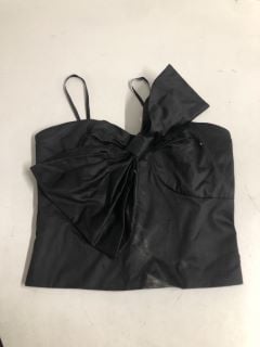 WOMEN'S DESIGNER CROPPED BOW TOP IN BLACK - SIZE XS - RRP $115