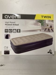 AVENLI TWIN HIGH RAISED FLOCKED AIRBED SET