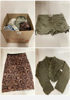 BOX OF PREMIUM DESIGNER CLOTHING IN VARIOUS SIZES & STYLES - APPROX RRP £250