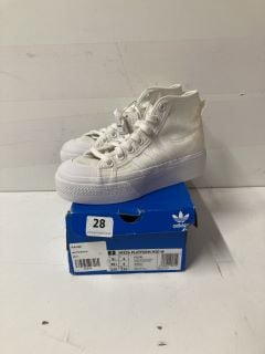 PAIR OF ADIDAS NIZZA PLATFORM MID WOMEN'S TRAINERS IN WHITE - SIZE UK 4