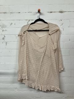 WOMEN'S DESIGNER TOP IN SAND NEUTRAL - SIZE M - RRP $100