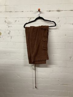 PAIR OF DESIGNER CORD TROUSERS IN MOCHA - SIZE M - RRP £128