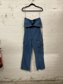 WOMEN'S DESIGNER DENIM JUMPSUIT IN BLUE - SIZE UK 8 - RRP £129