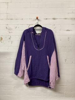 WOMEN'S DESIGNER HALF ZIP HOODIE IN TWO TONE PURPLE - SIZE XL