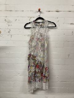 WOMEN'S DESIGNER DRESS IN WHITE MULTI - SIZE XS - RRP £140