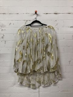 WOMEN'S DESIGNER TOP IN WHITE/GOLD - SIZE S - RRP £165