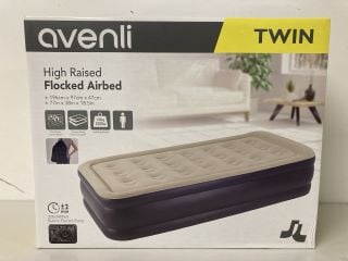 AVENLI TWIN HIGH RAISED FLOCKED AIRBED