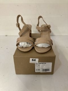 WOMEN'S DUNE STRAP HEELS IN NUDE - SIZE UK 5