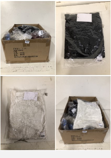 BOX OF CLOTHING IN VARIOUS SIZES AND DESIGNS