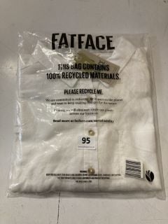 FATFACE LONG SLEEVE POLO SHIRT IN WHITE - SIZE XL