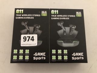 2 X G11 TRUE WIRELESS STEREO GAMING EARBUDS