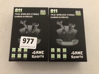 2 X G11 TRUE WIRELESS STEREO GAMING EARBUDS