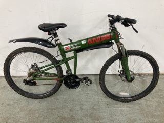 ANGSI MONTBIKE MILITARY TECHNOLOGY GREEN FRAME PUSH BICYCLE (VAT ONLY PAYABLE ON BUYERS PREMIUM) (MPSS03078646)