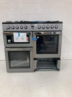 FLAVEL DUAL FUEL RANGE COOKER MODEL MLN10FR (SMASHED GLASS) RRP £759