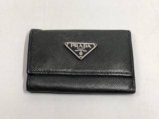 PRADA BLACK LEATHER KEY HOLDER (VAT ONLY PAYABLE ON BUYERS PREMIUM)