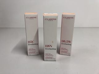 3 X CLARINS EVERLASTING FOUNDATION