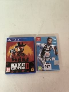 PS4 RDR2 GAME AND A NINTENDO SWITCH FIFA 19 GAME