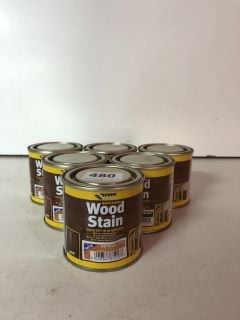 6 X TINS OF EVER BUILD WOOD STAIN (SEALED)