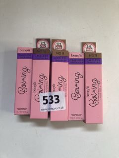 5 X BENEFIT BOIING LIPSTICKS RRP: APPROXIMATELY £100