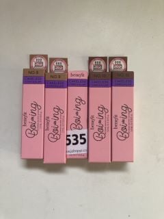 5 X BENEFIT BOIING LIPSTICKS RRP: APPROXIMATELY £100