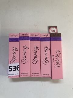 5 X BENEFIT BOIING LIPSTICKS RRP: APPROXIMATELY £100