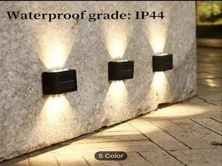 SOLAR WALL LIGHT - OUTDOOR LIGHT WITH 6 LED DUAL COLOR LIGHTING