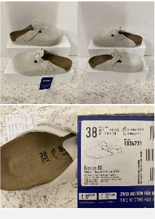 BIRKENSTOCK BOSTON BS MODERN SUEDE ANTIQUE WHITE SIZE UK 5 RRP: £130.00