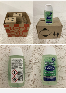 QTY OF CUSSONS CAREX ALOE VERA HAND GEL