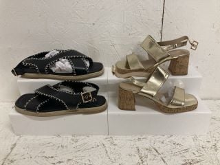 2 X V BY VERY WEDGE SANDALS SIZE: 4E/8