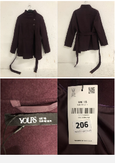 BURGUNDY COAT SIZE: 18