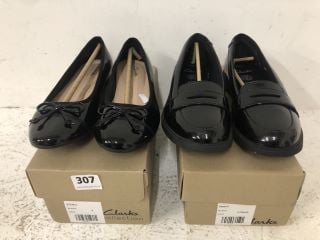 2 X CLARKS GIRLS SCHOOL SHOES SIZES: 6.5 OLDER