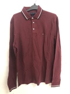 TOMMY HILFIGER L/S TIPPED SLIM FIT POLO SHIRT SIZE: M