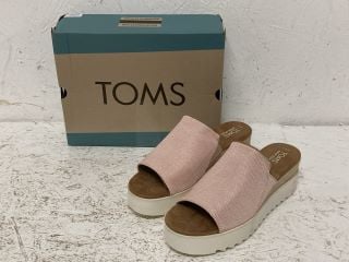 TOMS BALLET PINK MELANGE WOVEN SANDALS SIZE: 10