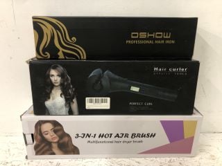 3 X HAIR STYLING ITEMS INC OSHOW PROFESSIONAL HAIR IRON