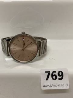 TOMMY HILFIGER WOMENS 40MM QUARTZ WATCH BLUSH SUNRAY DIAL, STAINLESS STEEL MESH BRACELET RRP: £129