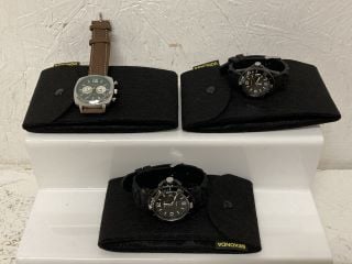 3 X SEKONDA WATCHES INC 50M WATER RESISTANT