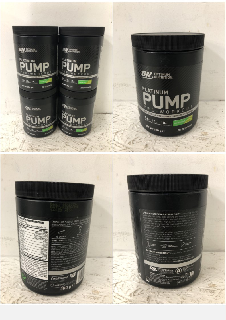 4 X ON OPTIMUM NUTRITION PLATINUM PUMP PRE WORKOUT FORMULA LEMON-LIME 380G BBE:05/26