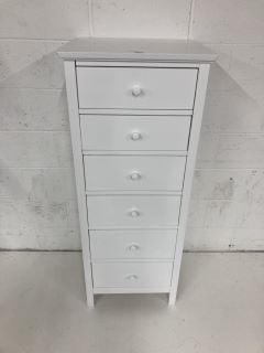 JOHN LEWIS WILTON SIX-DRAWER TALLBOY IN WHITE RRP £249