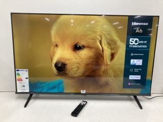 HISENSE 50" 4K TV MODEL 50A6NTUK (WITH BOX, WITH REMOTE, WITH STAND) (DISPLAY FAULT) RRP £299