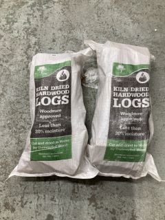 TWO SACKS OF KILN DRIED LOGS